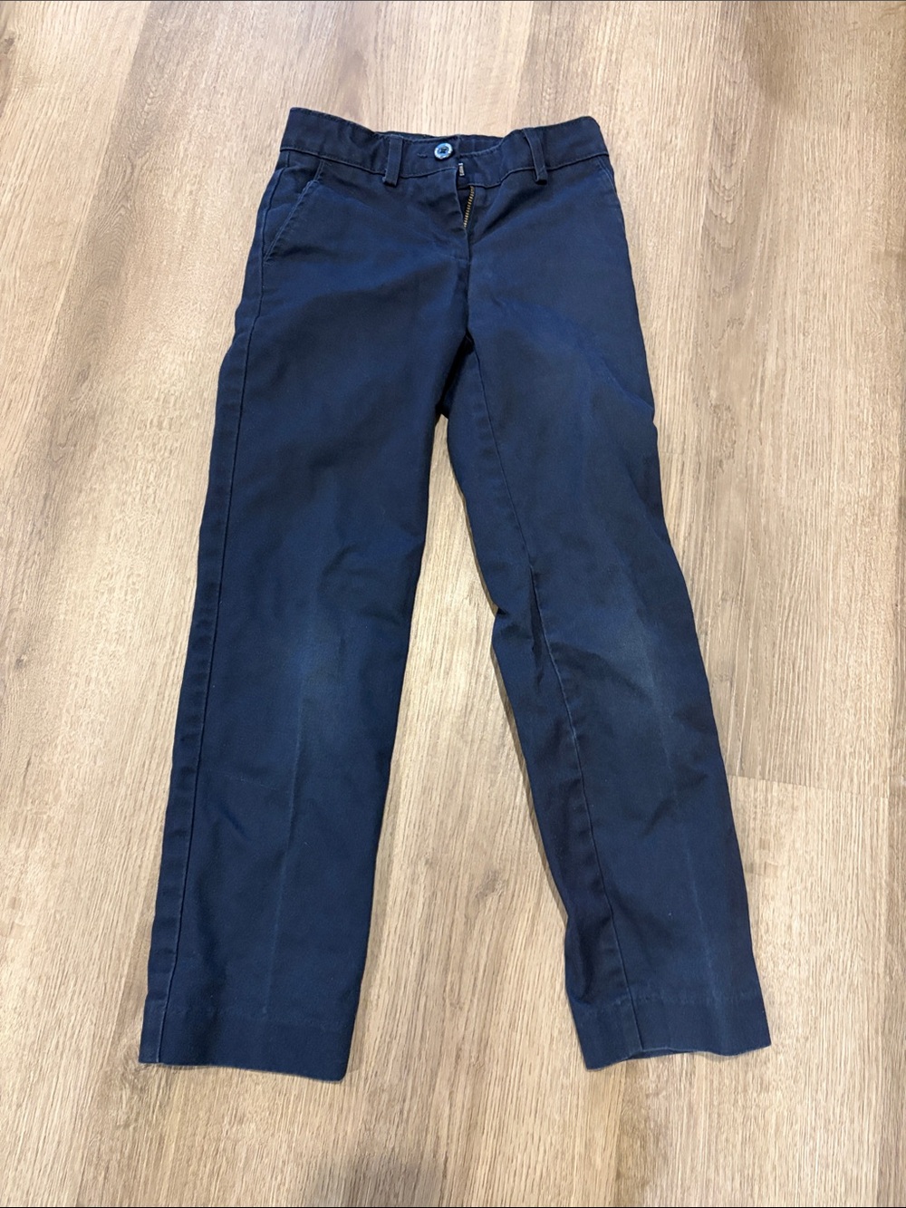 Girls Navy Straight-Leg Pants